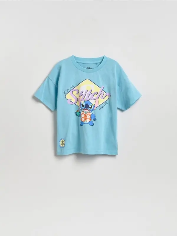 Reserved Reserved - Pamučna majica kratkih rukava Lilo & Stitch - svjetloplavo