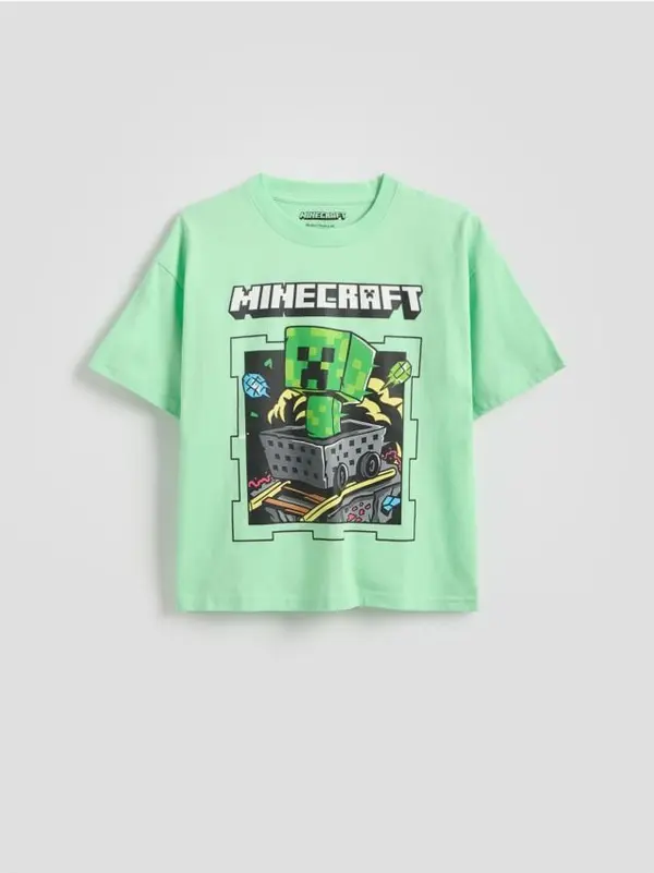 Reserved Reserved - Pamučna majica kratkih rukava Minecraft - svjetlozeleno