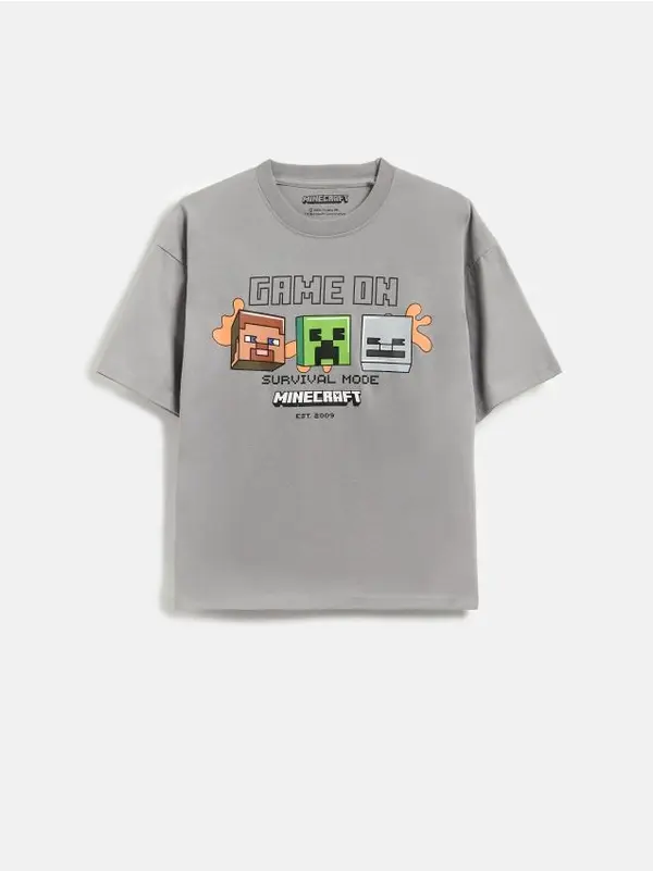 Reserved Reserved - Pamučna majica kratkih rukava Minecraft - tamnosivo