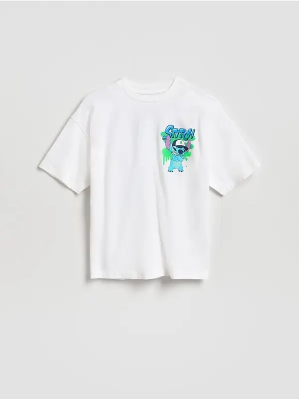 Reserved Reserved - Pamučna majica Lilo i Stitch - bijela