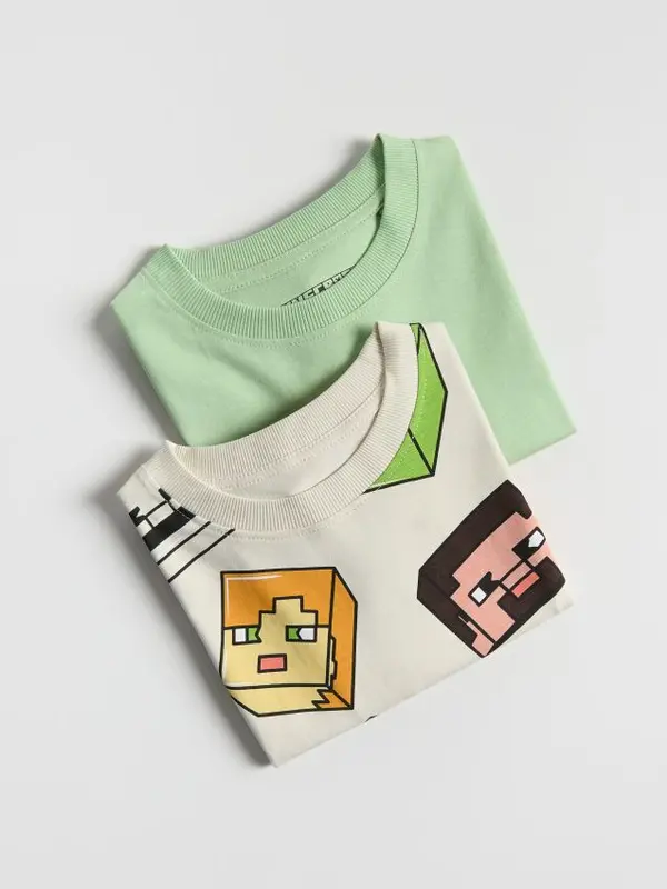Reserved Reserved - Pamučna majica Minecraft 2 kom - bljedozeleno