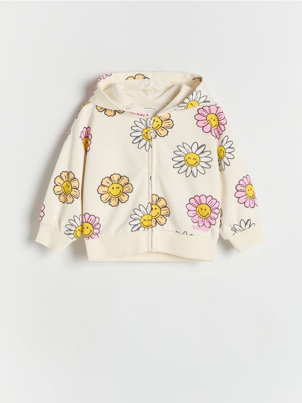 Reserved Reserved - Pamučna majica s aplikacijom Smiley - boja kože