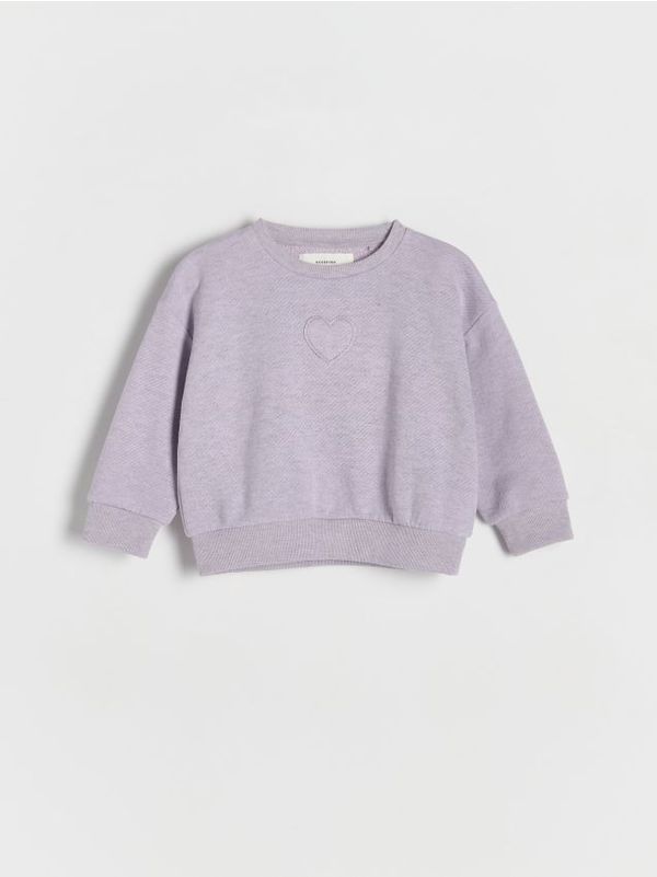 Reserved Reserved - Pamučna majica s kapuljačom s aplikacijom - boja lavande