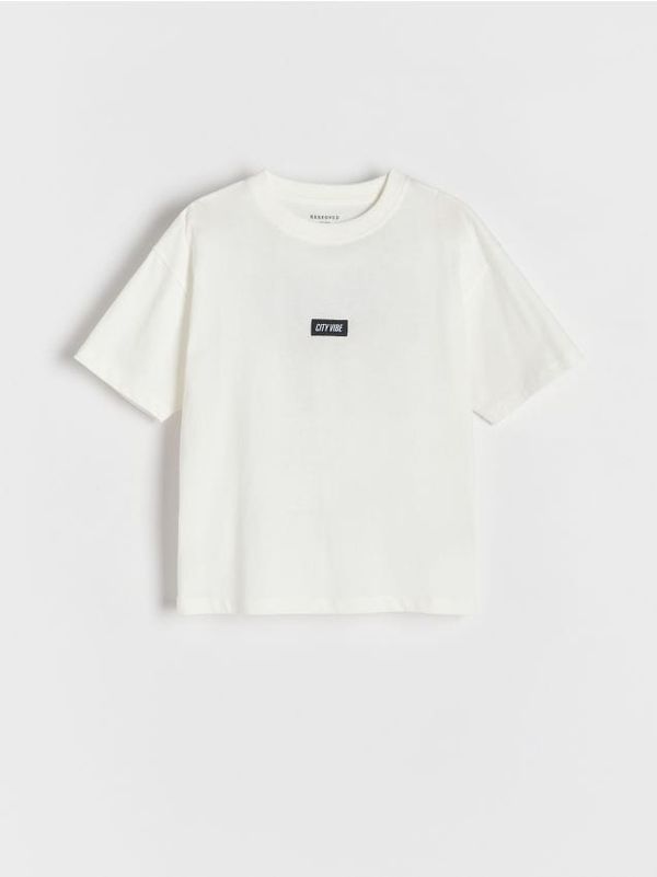 Reserved Reserved - Pamučna majica s printom - bijela