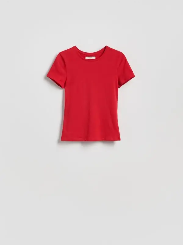 Reserved Reserved - Pamučna majica slim fit - crvena