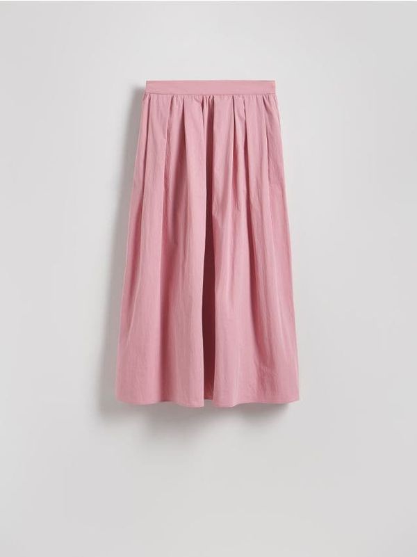 Reserved Reserved - Pamučna midi suknja - ružičasta