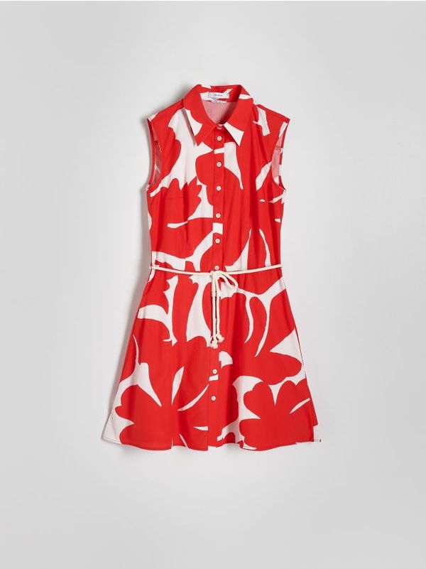 Reserved Reserved - Pamučna mini haljina - crvena