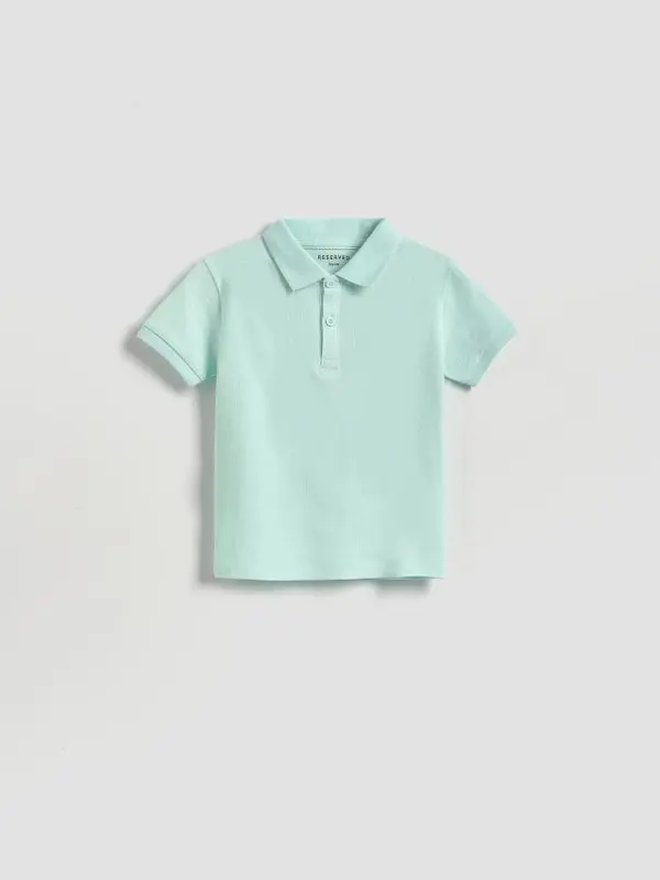 Reserved Reserved - Pamučna polo majica - bljedotirkizno