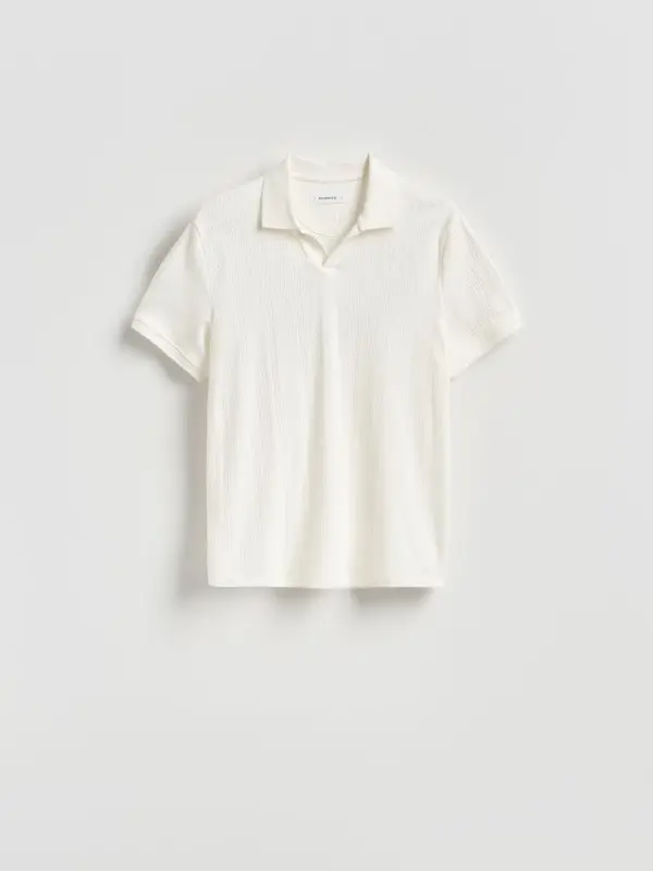 Reserved Reserved - Pamučna polo-majica - krem
