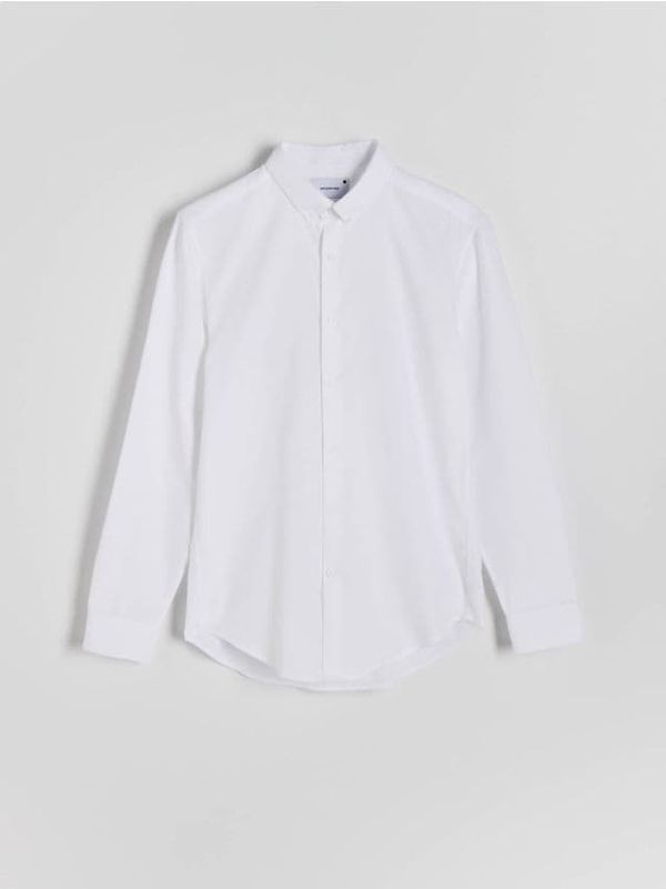 Reserved Reserved - Pamučna regular fit košulja - bijela