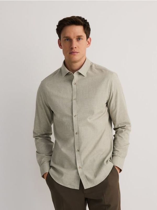 Reserved Reserved - Pamučna regular fit košulja - svjetlozeleno