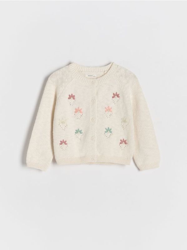 Reserved Reserved - Pamučna vesta s vezom - krem