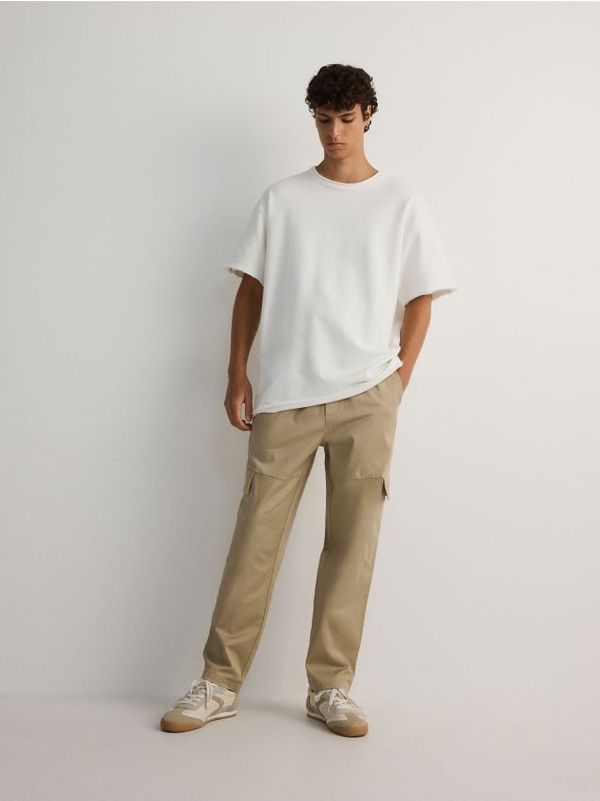 Reserved Reserved - Pamučne cargo hlače - bež