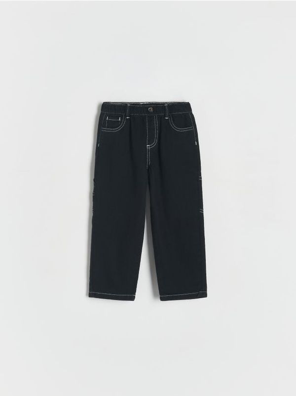 Reserved Reserved - Pamučne cargo hlače - crno