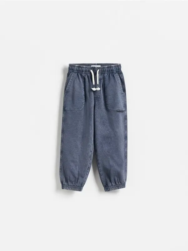 Reserved Reserved - Pamučne jogger hlače - mornarsko plava