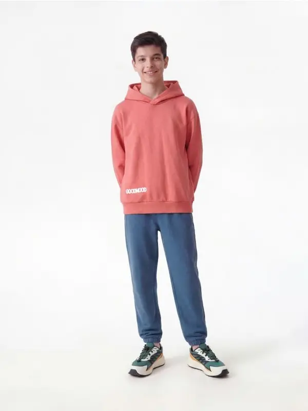 Reserved Reserved - Pamučne jogger hlače - mornarsko plava