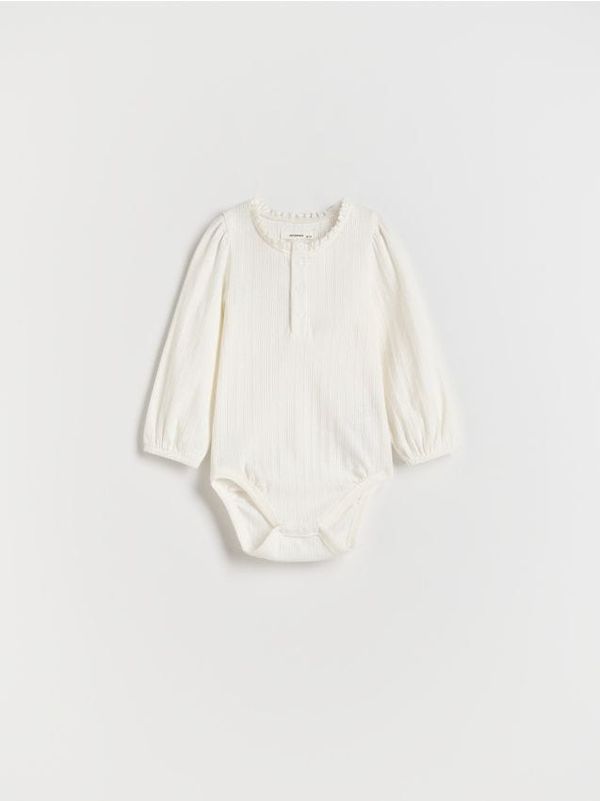 Reserved Reserved - Pamučni bodi s gumbima - krem