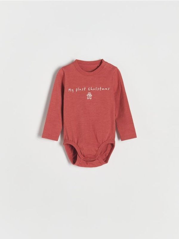 Reserved Reserved - Pamučni bodi s vezom - jarkocrveno