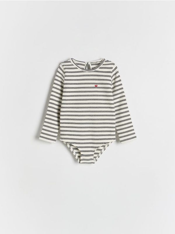 Reserved Reserved - Pamučni bodi s vezom - krem