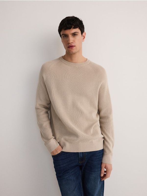 Reserved Reserved - Pamučni džemper - bež