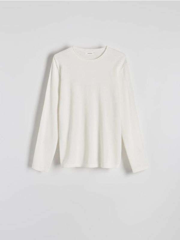 Reserved Reserved - Pamučni džemper - bijela