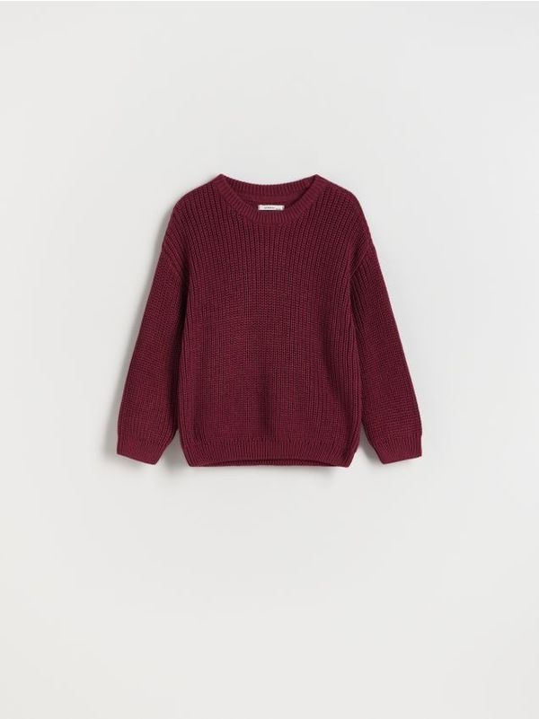 Reserved Reserved - Pamučni džemper - boja kestena