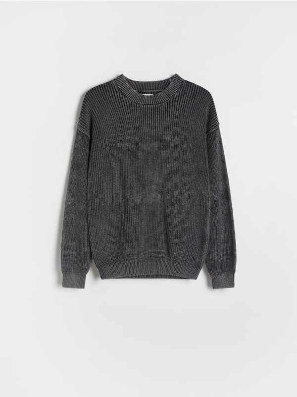 Reserved Reserved - Pamučni džemper - tamnosivo