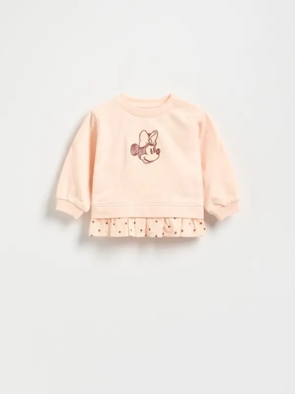 Reserved Reserved - Pamučni gornji dio trenirke Minnie Mouse - pastelnoružičasto