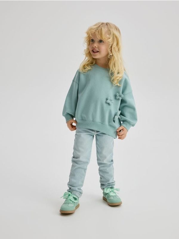 Reserved Reserved - Pamučni gornji dio trenirke s aplikacijama - bljedoplavo