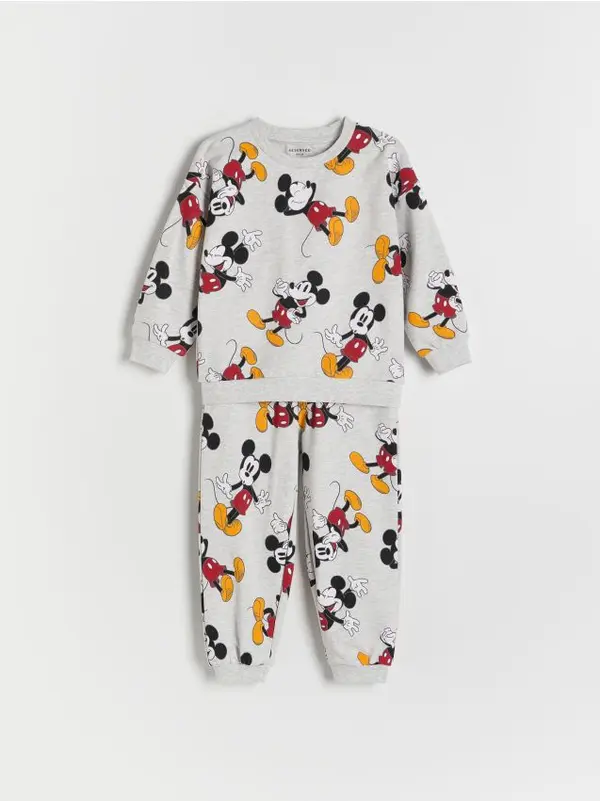 Reserved Reserved - Pamučni komplet Mickey Mouse - svijetlo siva
