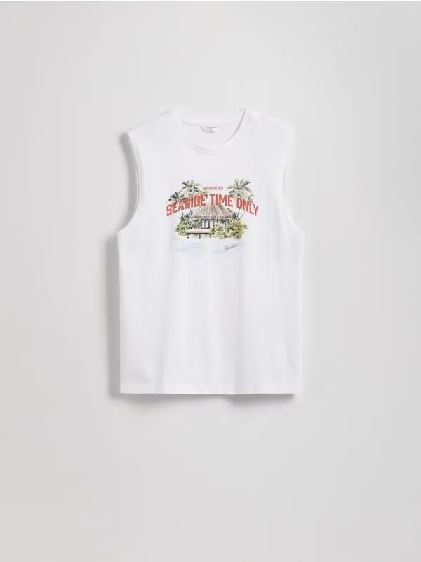 Reserved Reserved - Pamučni tank top - bijela