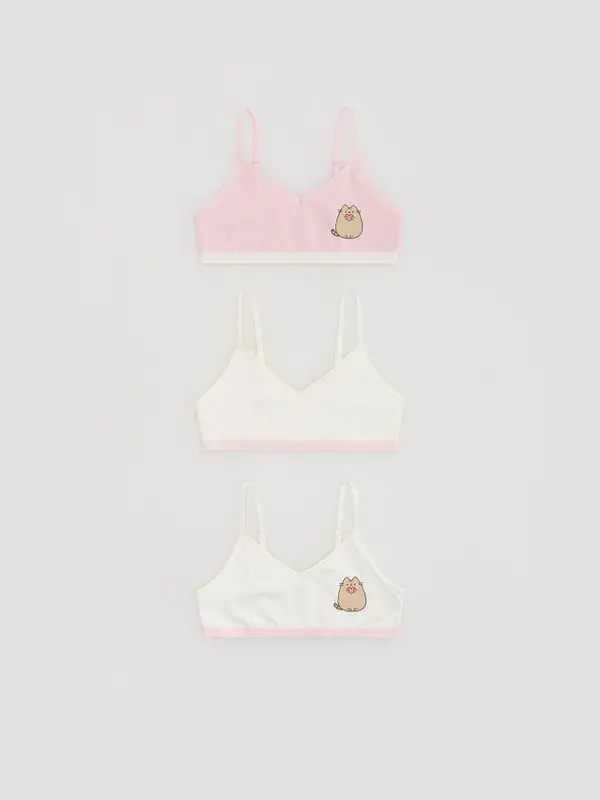 Reserved Reserved - Pamučni top 3 pack Pusheen - šaren