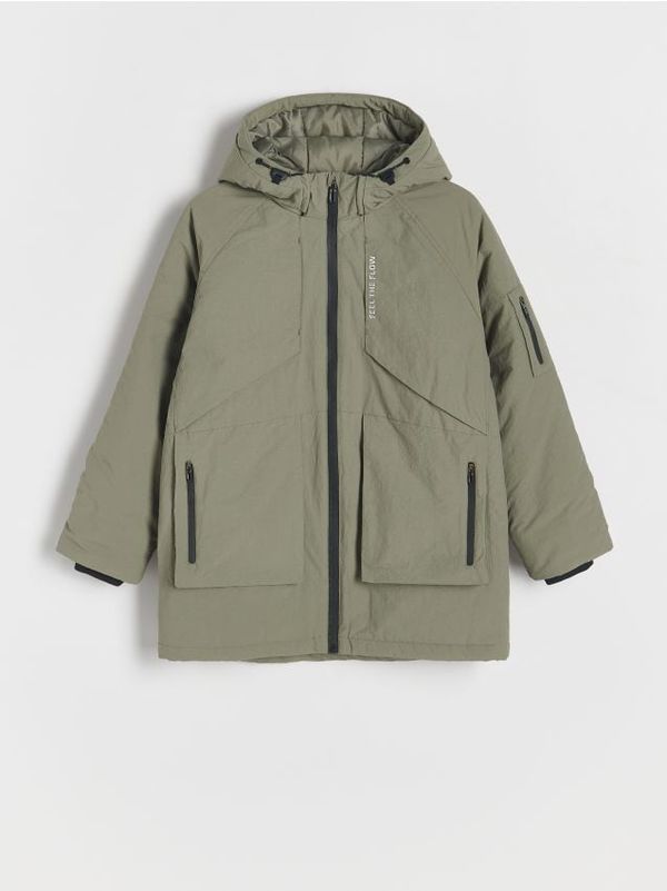 Reserved Reserved - Parka s kapuljačom - maslinasto