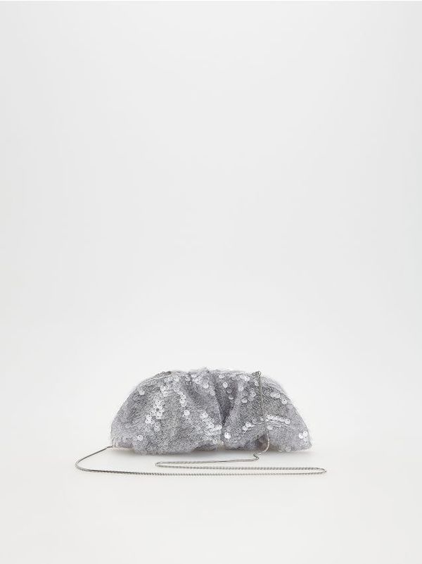 Reserved Reserved - Pismo torba sa šljokicama - srebrna