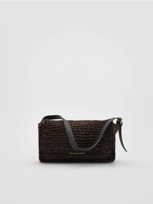 Reserved Reserved - Pletena handmade torba - tamnosmeđe
