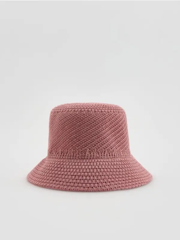 Reserved Reserved - Pleteni bucket šešir - bljedoljubičasto