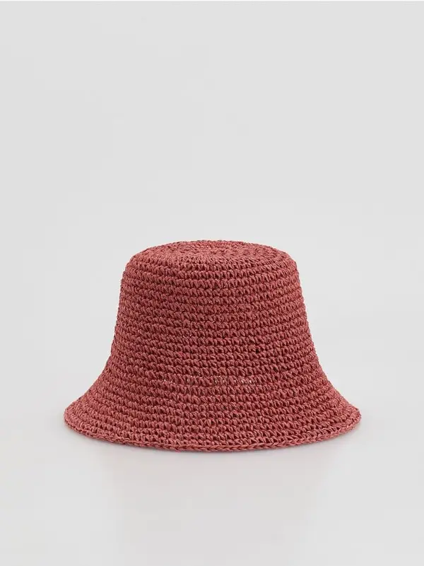 Reserved Reserved - Pleteni bucket šešir - roza