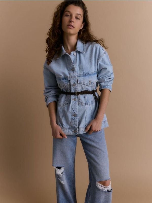 Reserved Reserved - Pleteni remen - prljavosmeđe