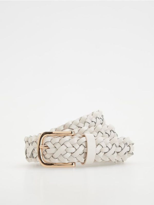 Reserved Reserved - Pleteni remen s kopčom - bijela