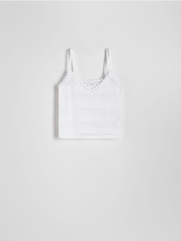 Reserved Reserved - Pleteni top - bijela