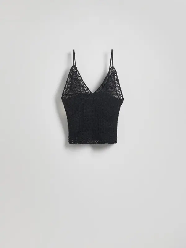 Reserved Reserved - Pleteni top - crno
