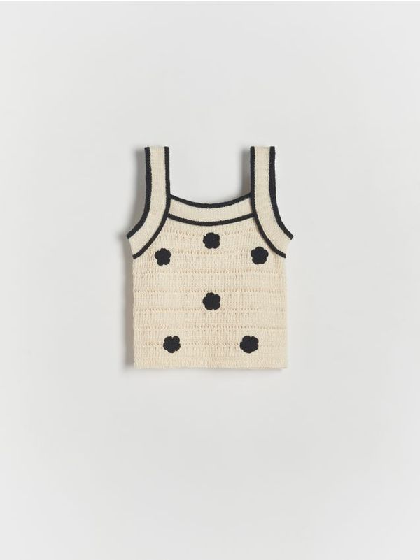 Reserved Reserved - Pleteni top - krem