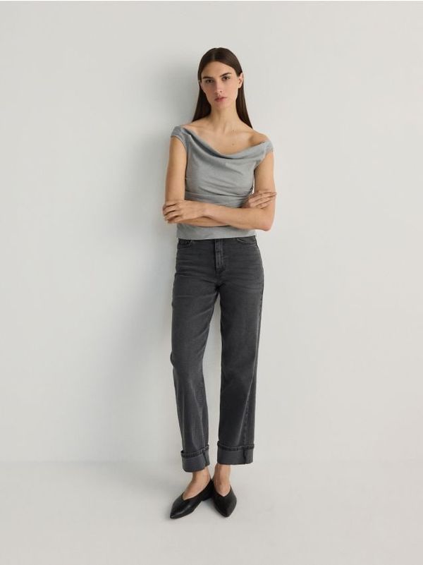 Reserved Reserved - Plisirana bluza - light grey