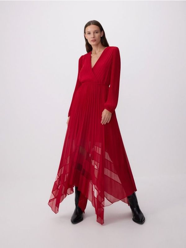 Reserved Reserved - Plisirana maksi haljina - crvena