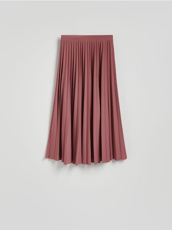Reserved Reserved - Plisirana midi suknja - bljedoljubičasto