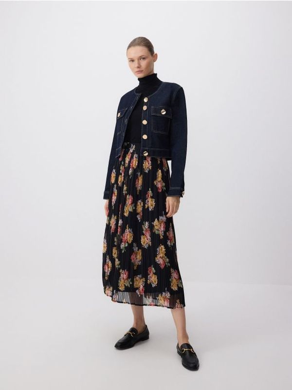 Reserved Reserved - Plisirana midi suknja - šaren