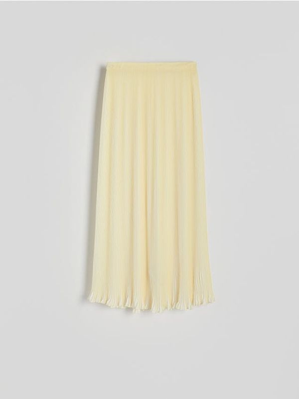 Reserved Reserved - Plisirana midi suknja - svjetložuto
