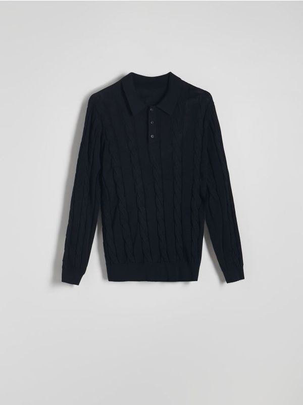 Reserved Reserved - Polo-džemper dugih rukava - mornarsko plava