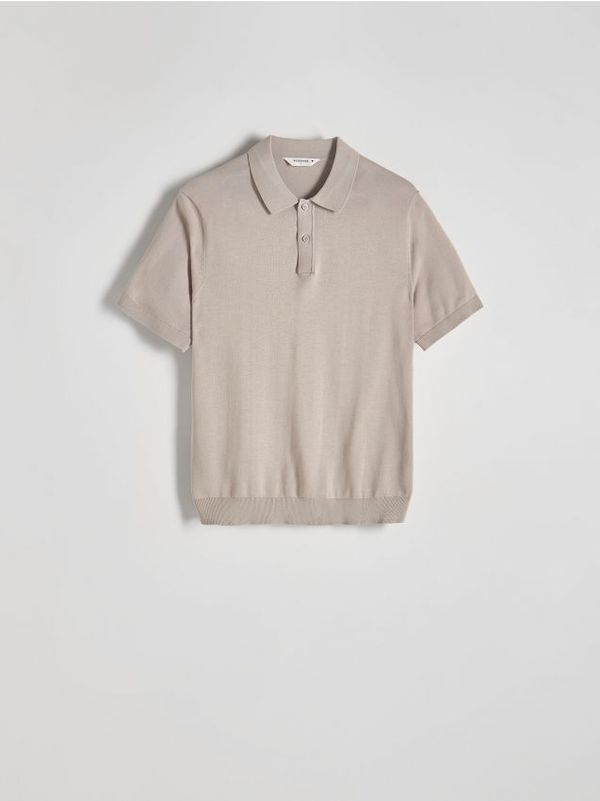 Reserved Reserved - Polo-džemper s visokim udjelom pamuka - bež