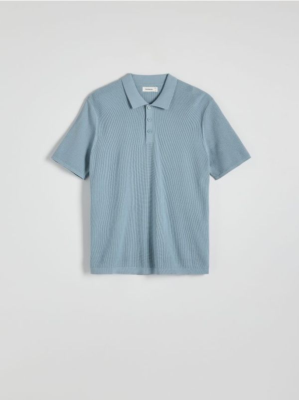 Reserved Reserved - Polo-džemper s visokim udjelom pamuka - bljedoplavo